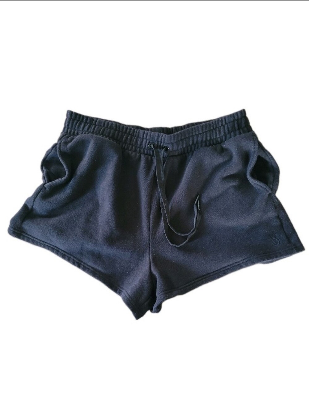 Victoria's Secret Black Pull-on Shorts Size L Elastic Waist Drawstring Pockets